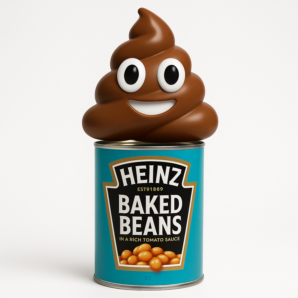 An open can of Heinz baked beans
